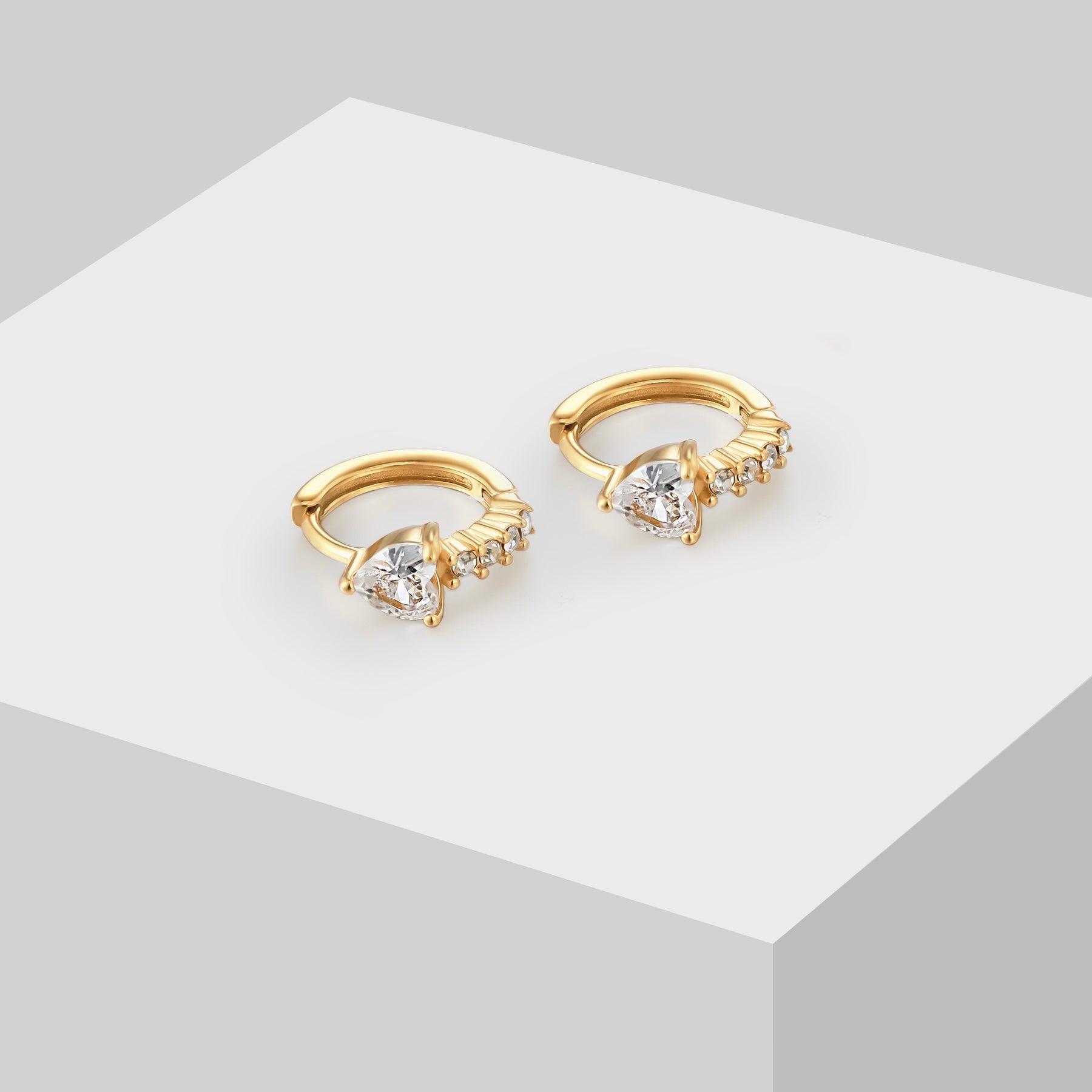 Pavé Triangle Earrings