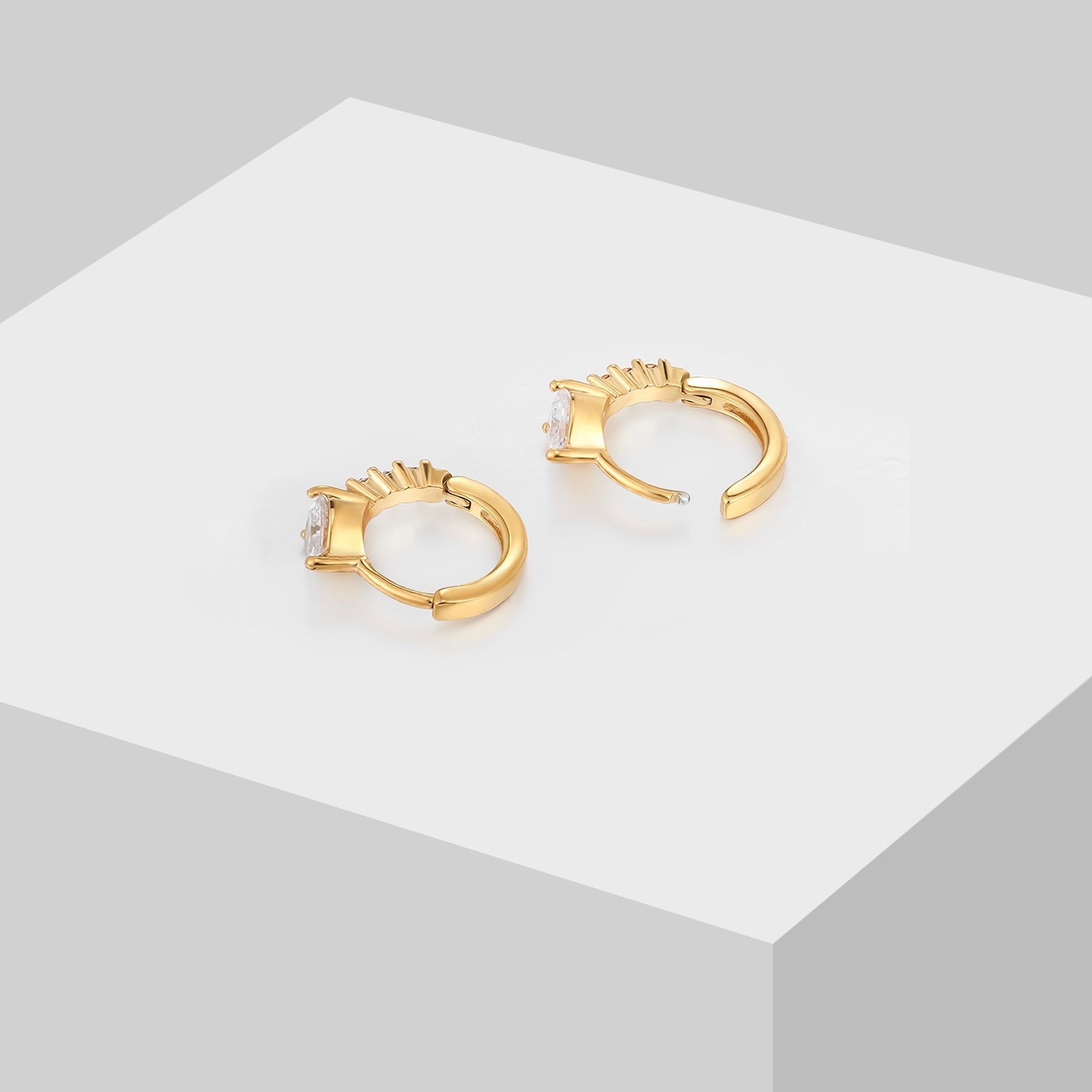 Pavé Triangle Earrings