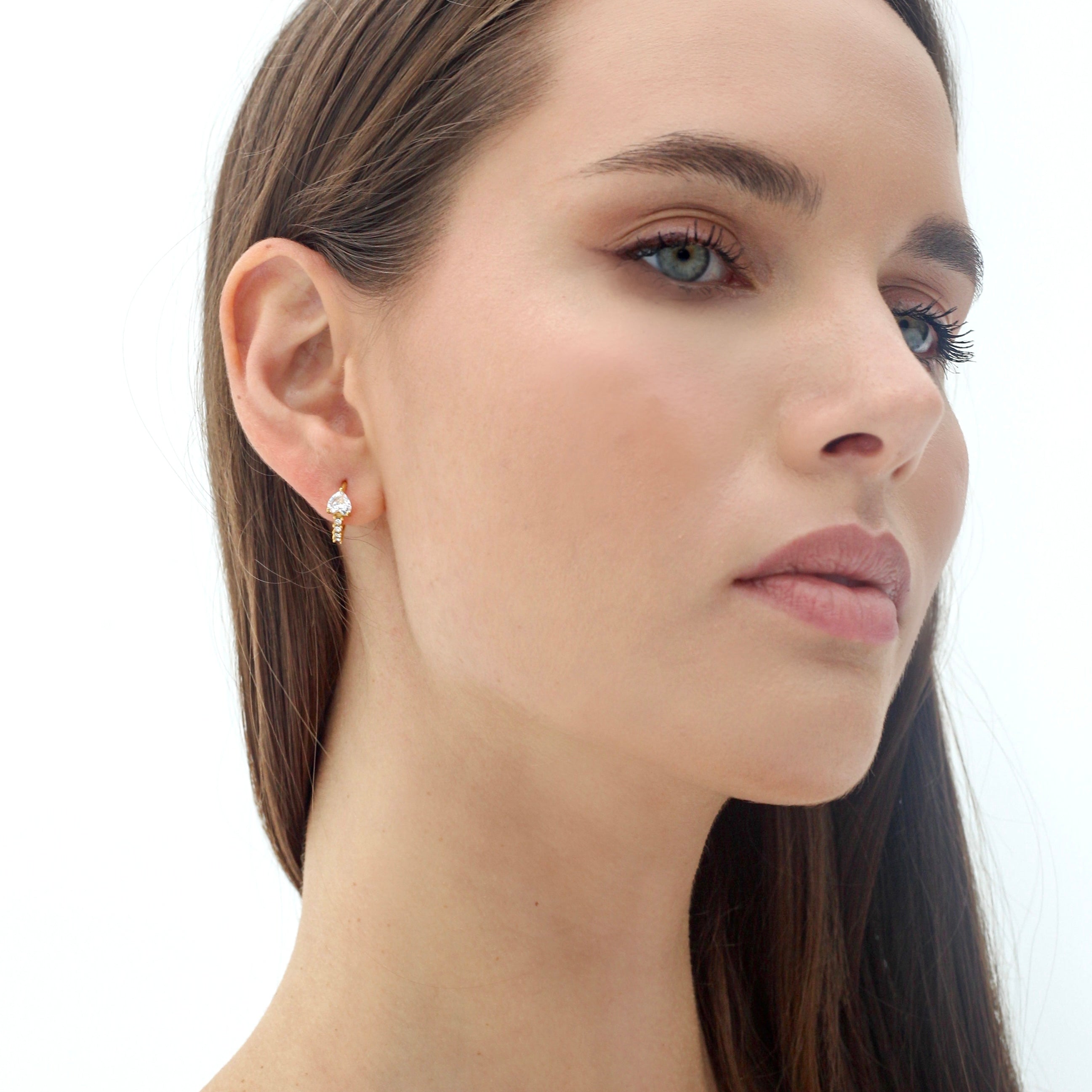 Pavé Triangle Earrings