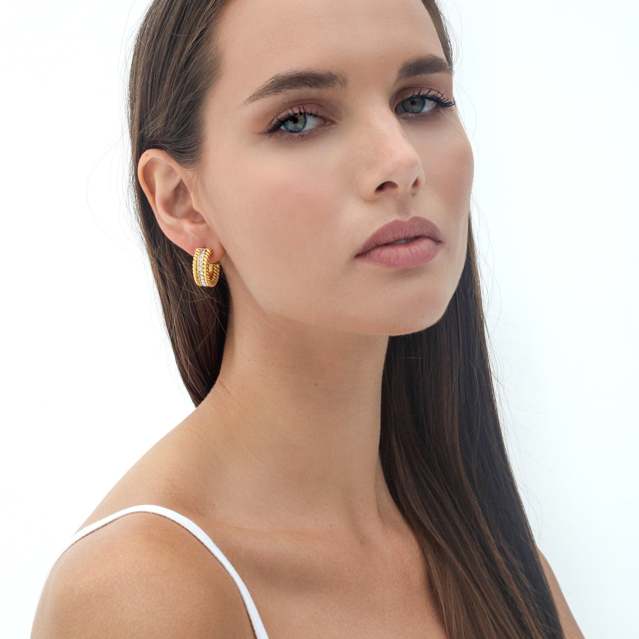 Pavé Hoops Earrings